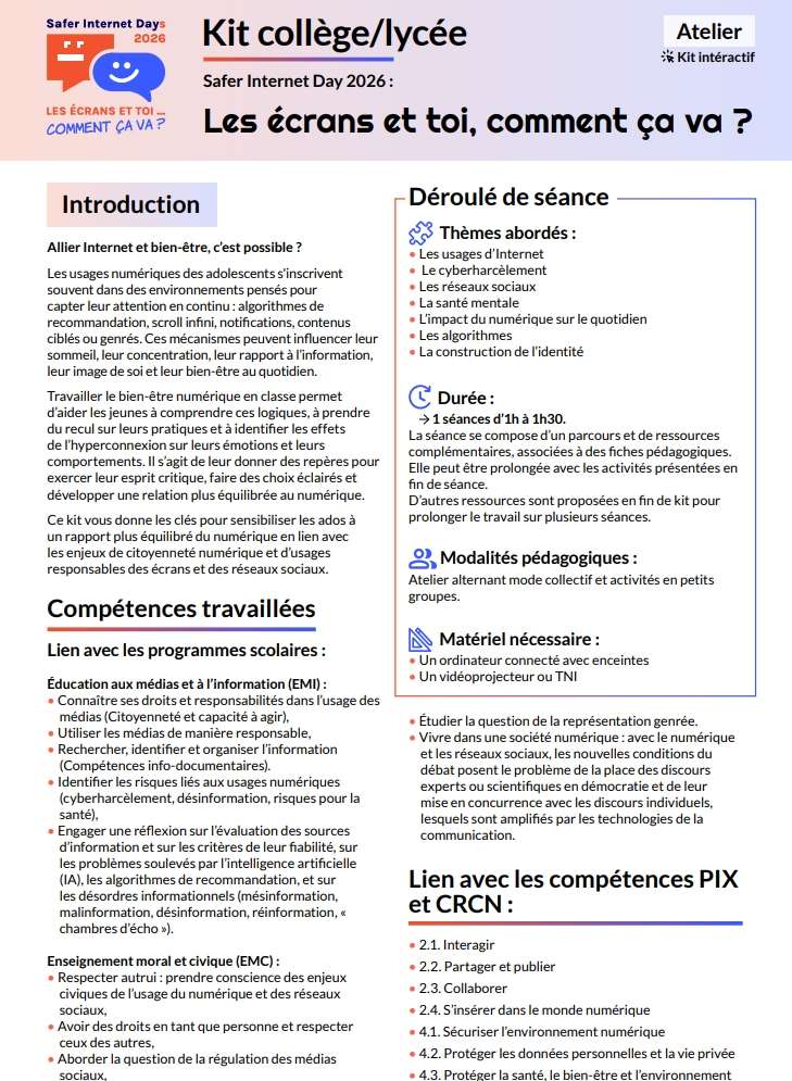 SID 2026 Kit Cycle4-Lycée